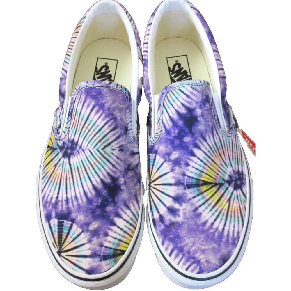 Vans Men's Classic Slip On New Age Purple White Tie Dye Canvas Shoes Sizes NIB - Picture 3 of 5
